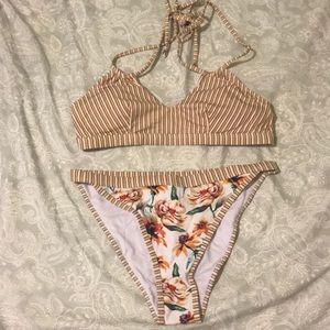 Tan floral two piece!